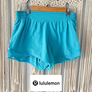 Lululemon Hotty Hot High Rise Electric Turquoise Shorts 4”